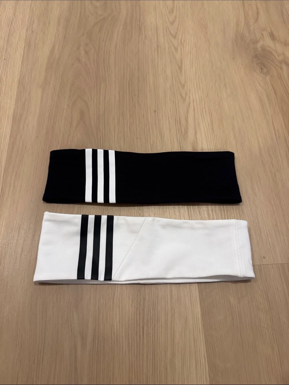 adidas Black and White Athletic Headbands with Three-Stripe Accent